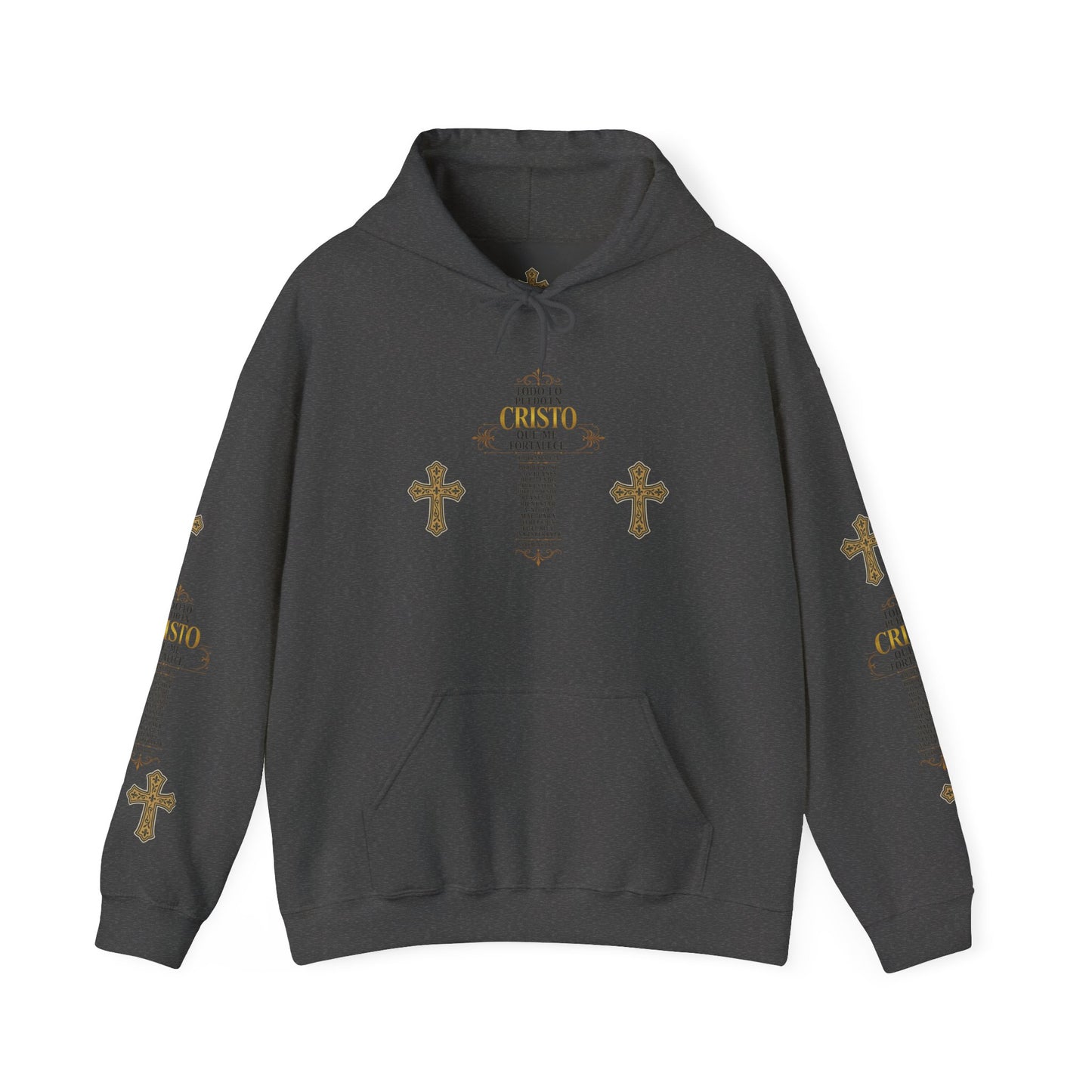 Religious Cross Graphic Hoodie — Inspirational Scripture Print