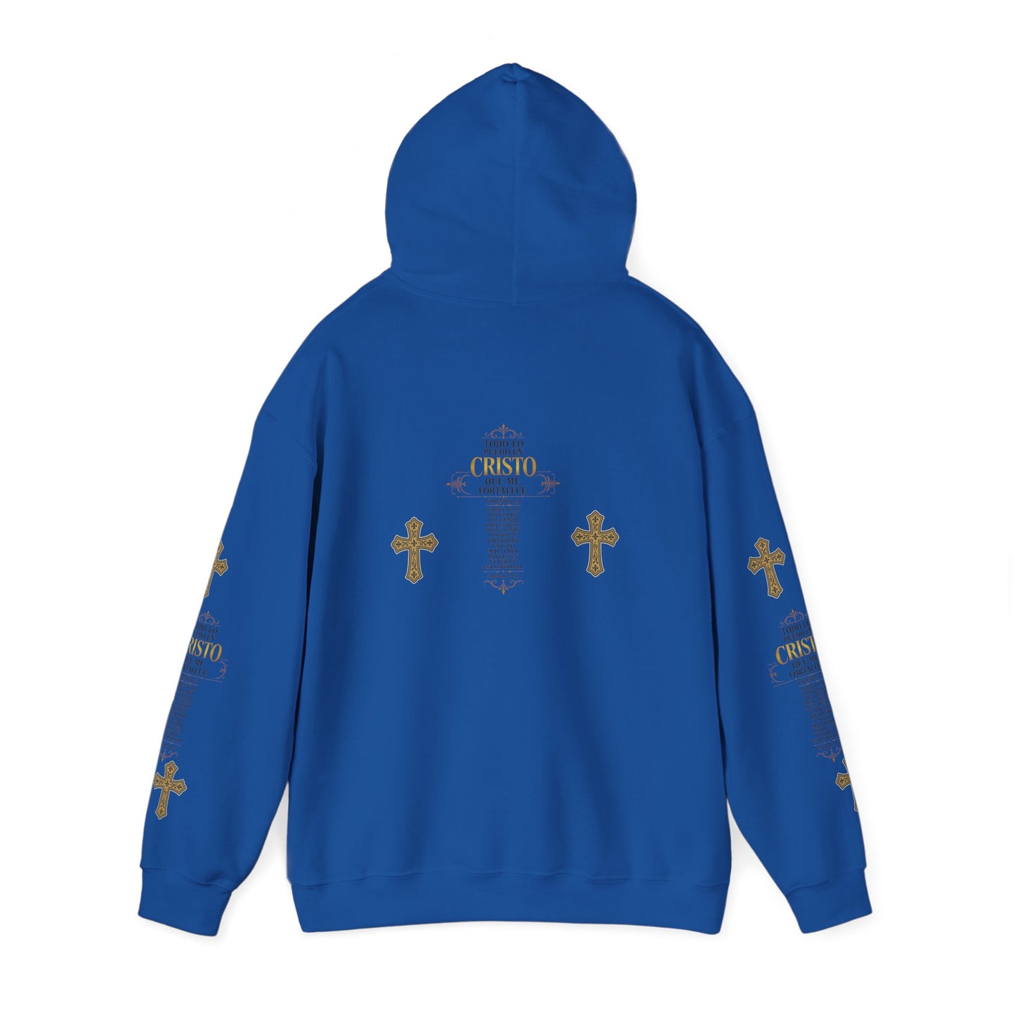 Religious Cross Graphic Hoodie — Inspirational Scripture Print