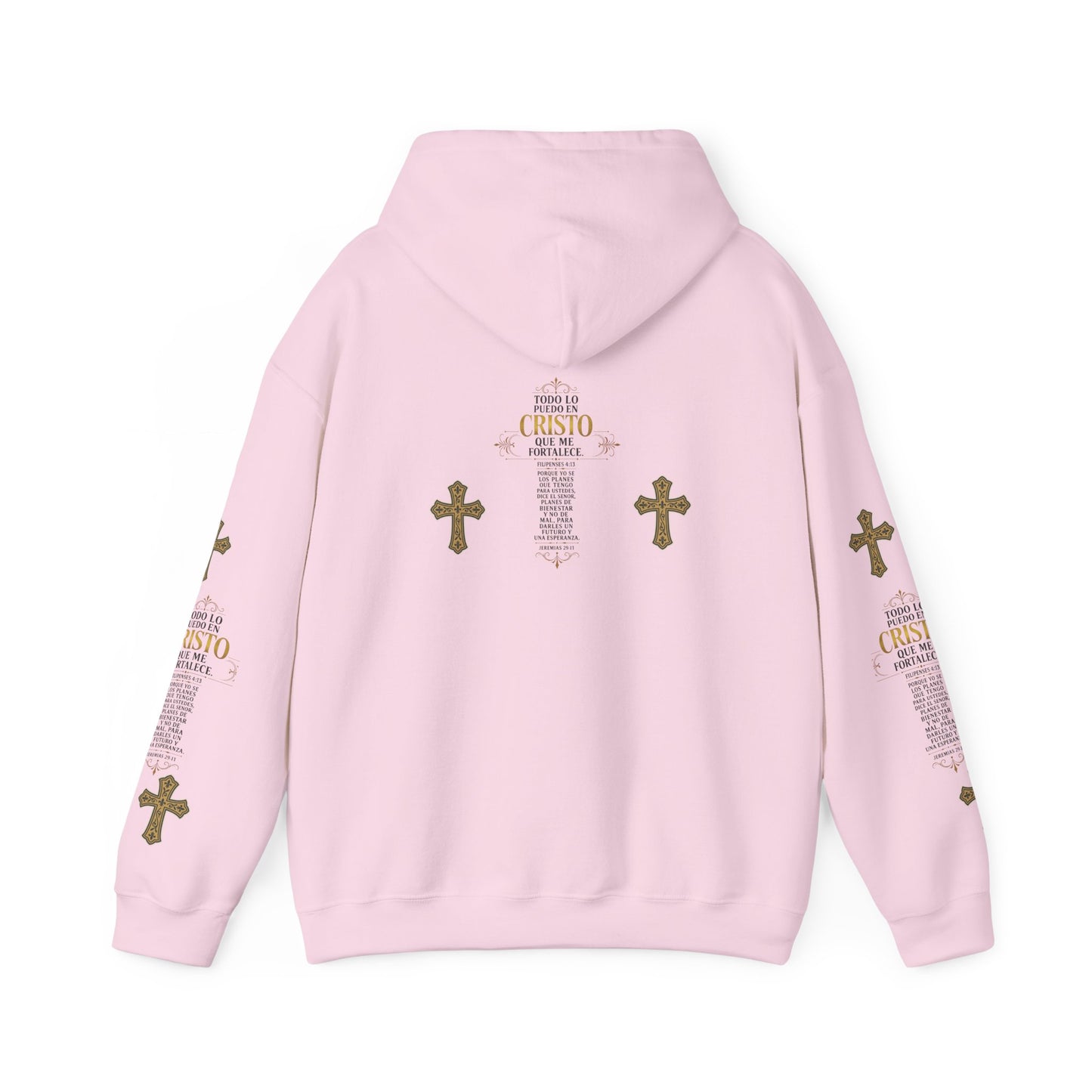 Religious Cross Graphic Hoodie — Inspirational Scripture Print