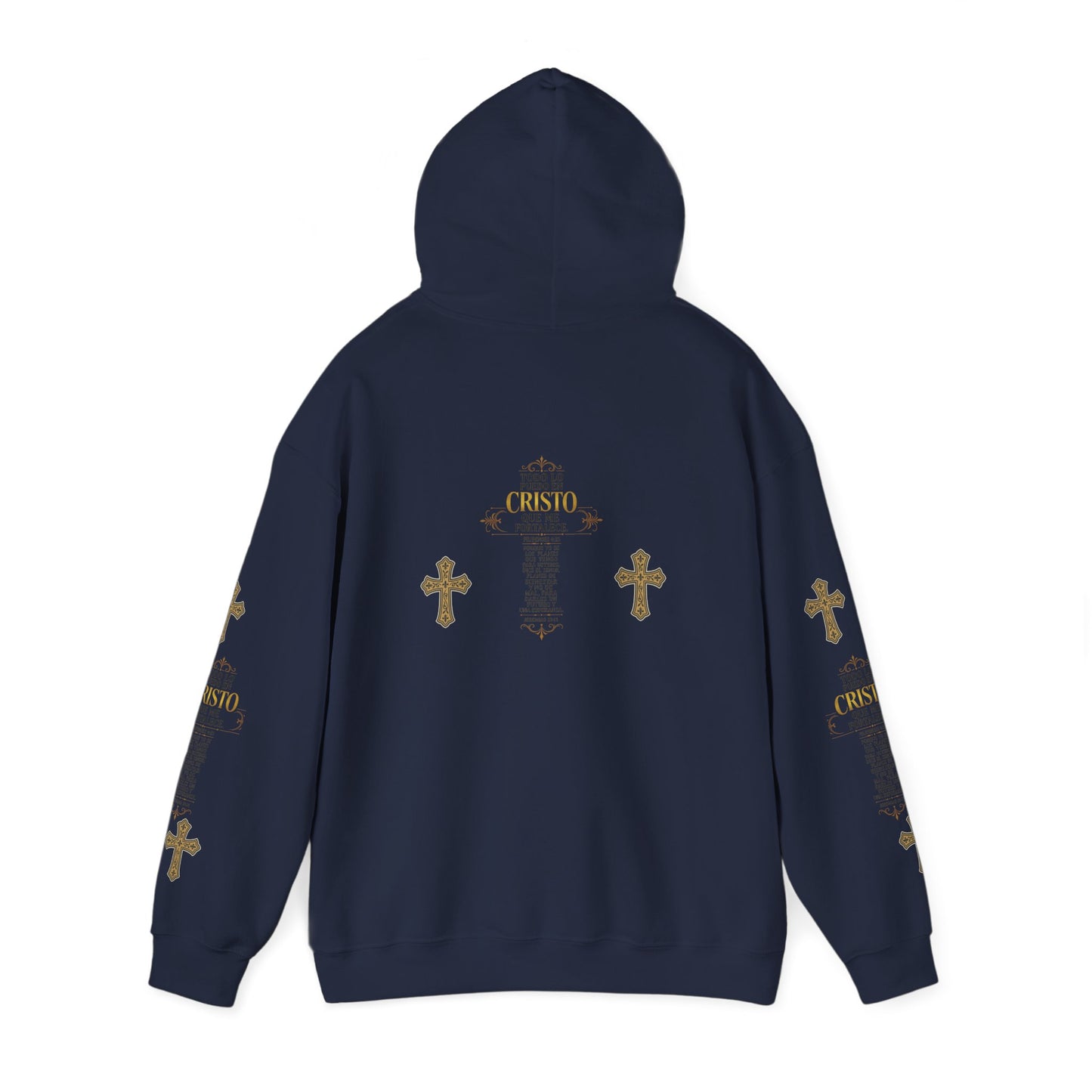 Religious Cross Graphic Hoodie — Inspirational Scripture Print