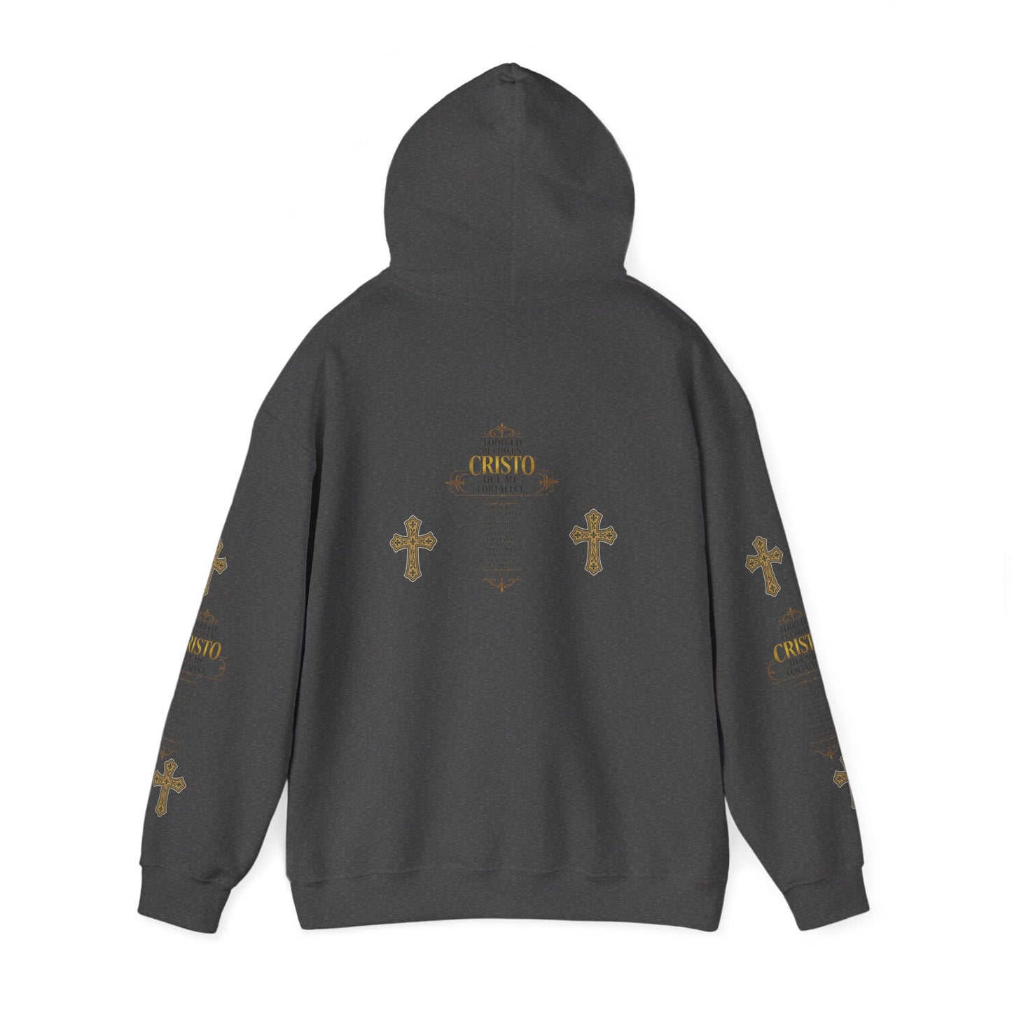 Religious Cross Graphic Hoodie — Inspirational Scripture Print
