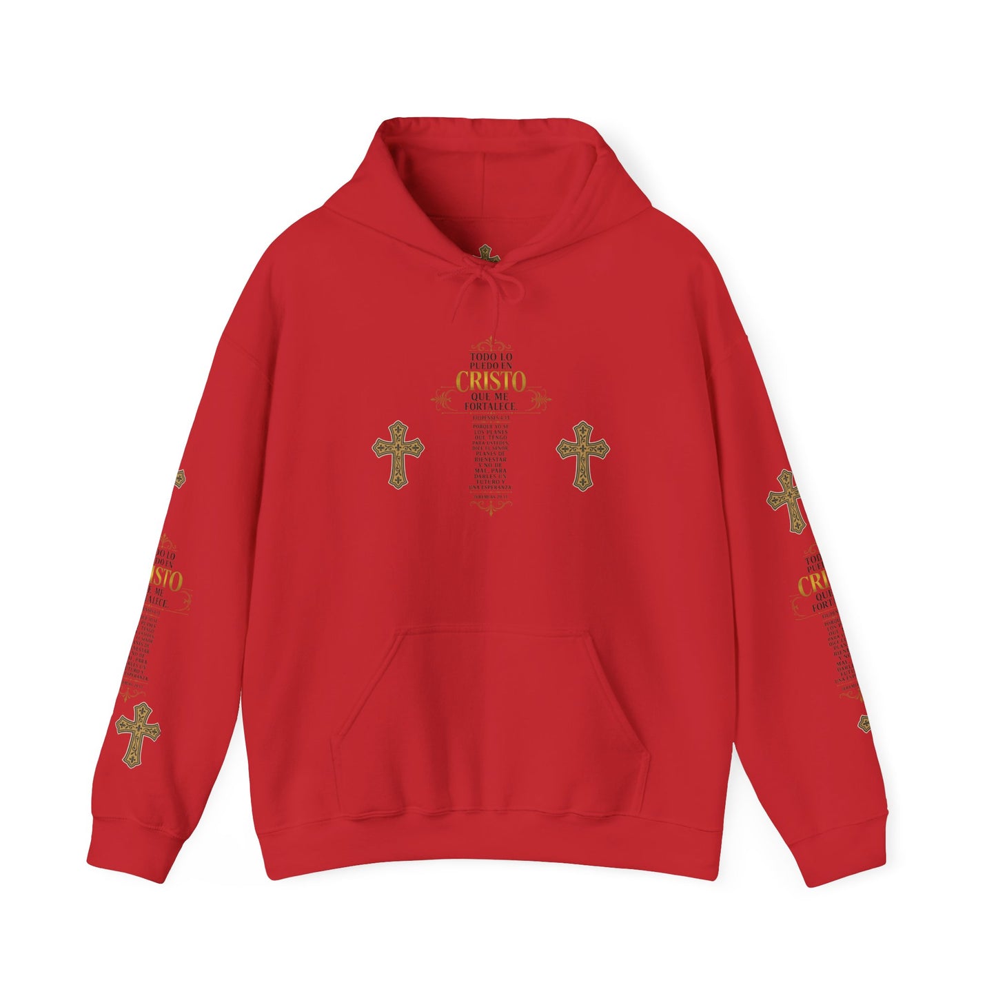 Religious Cross Graphic Hoodie — Inspirational Scripture Print