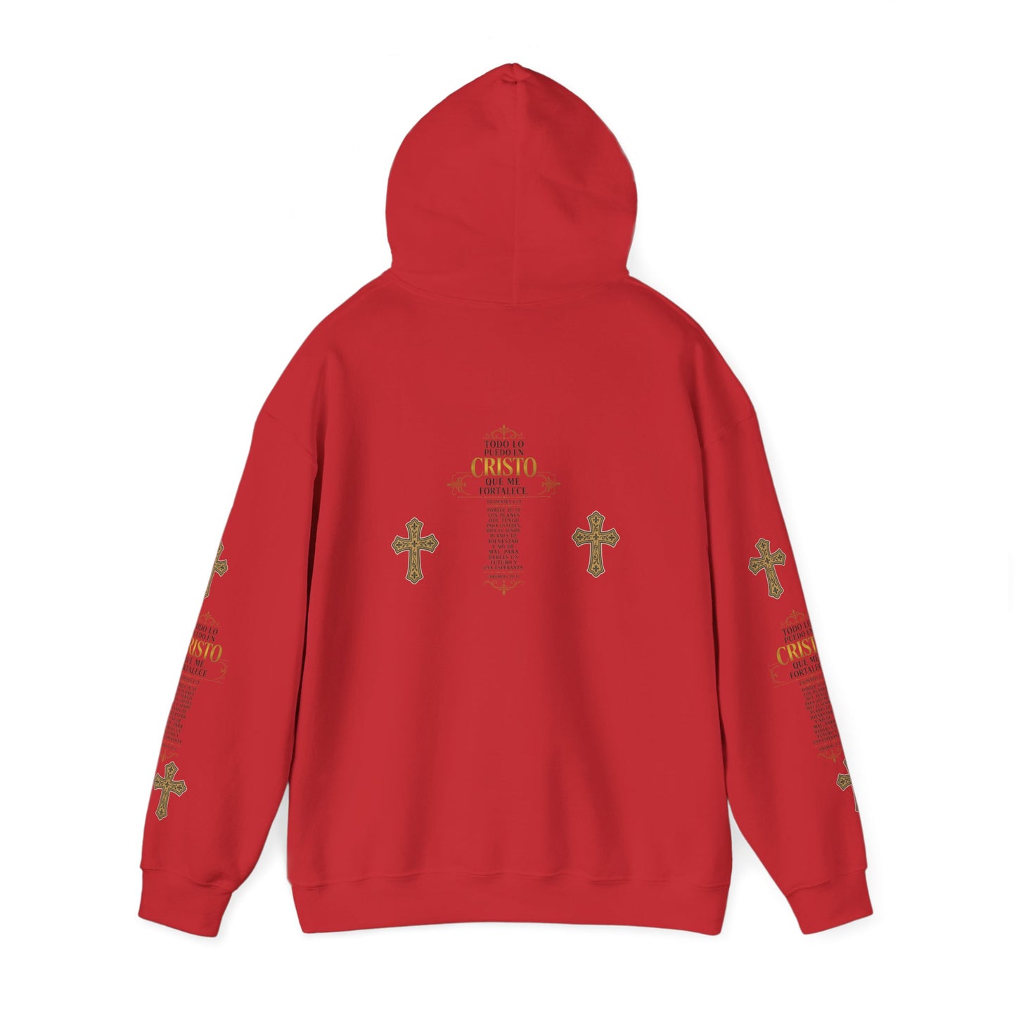 Religious Cross Graphic Hoodie — Inspirational Scripture Print