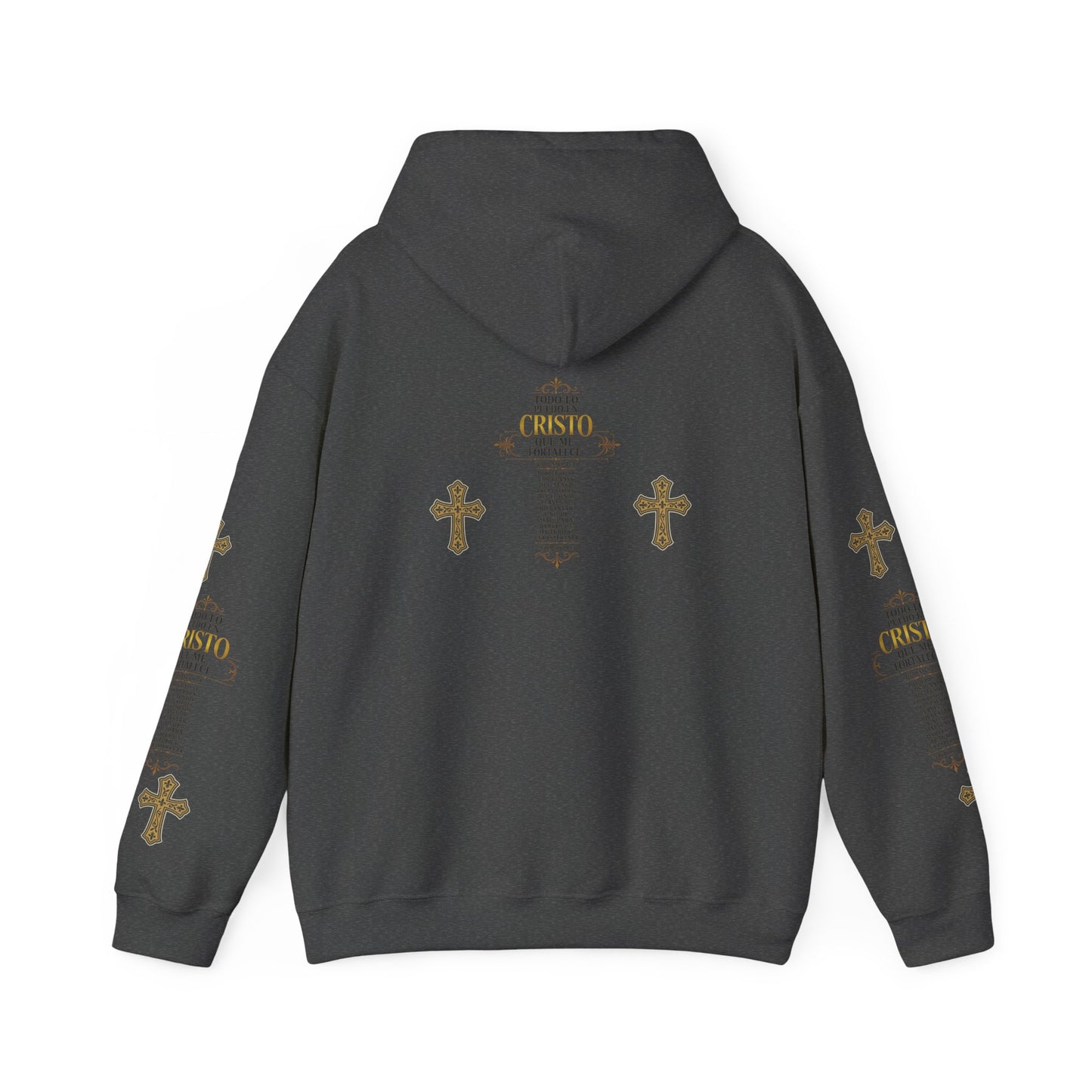 Religious Cross Graphic Hoodie — Inspirational Scripture Print