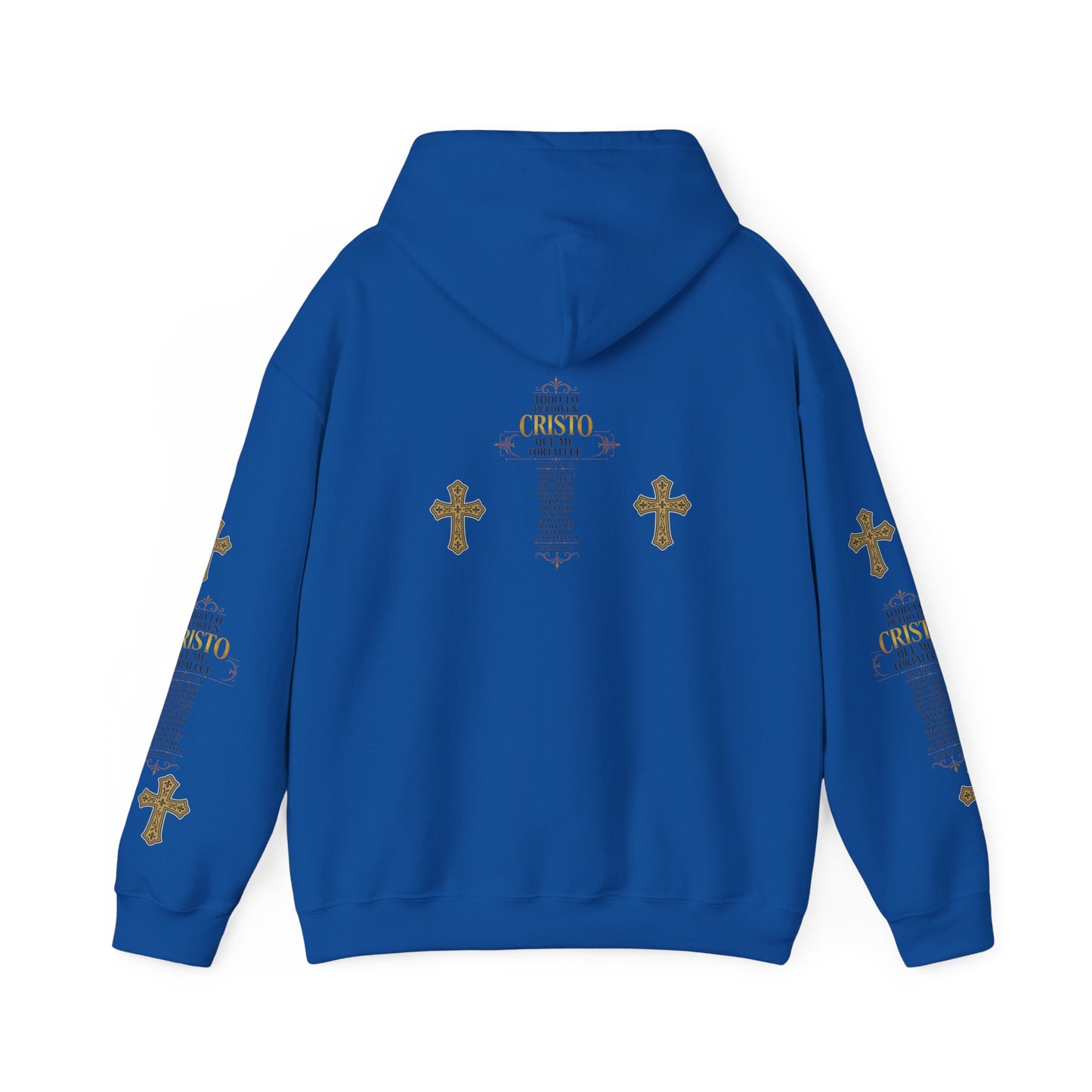 Religious Cross Graphic Hoodie — Inspirational Scripture Print
