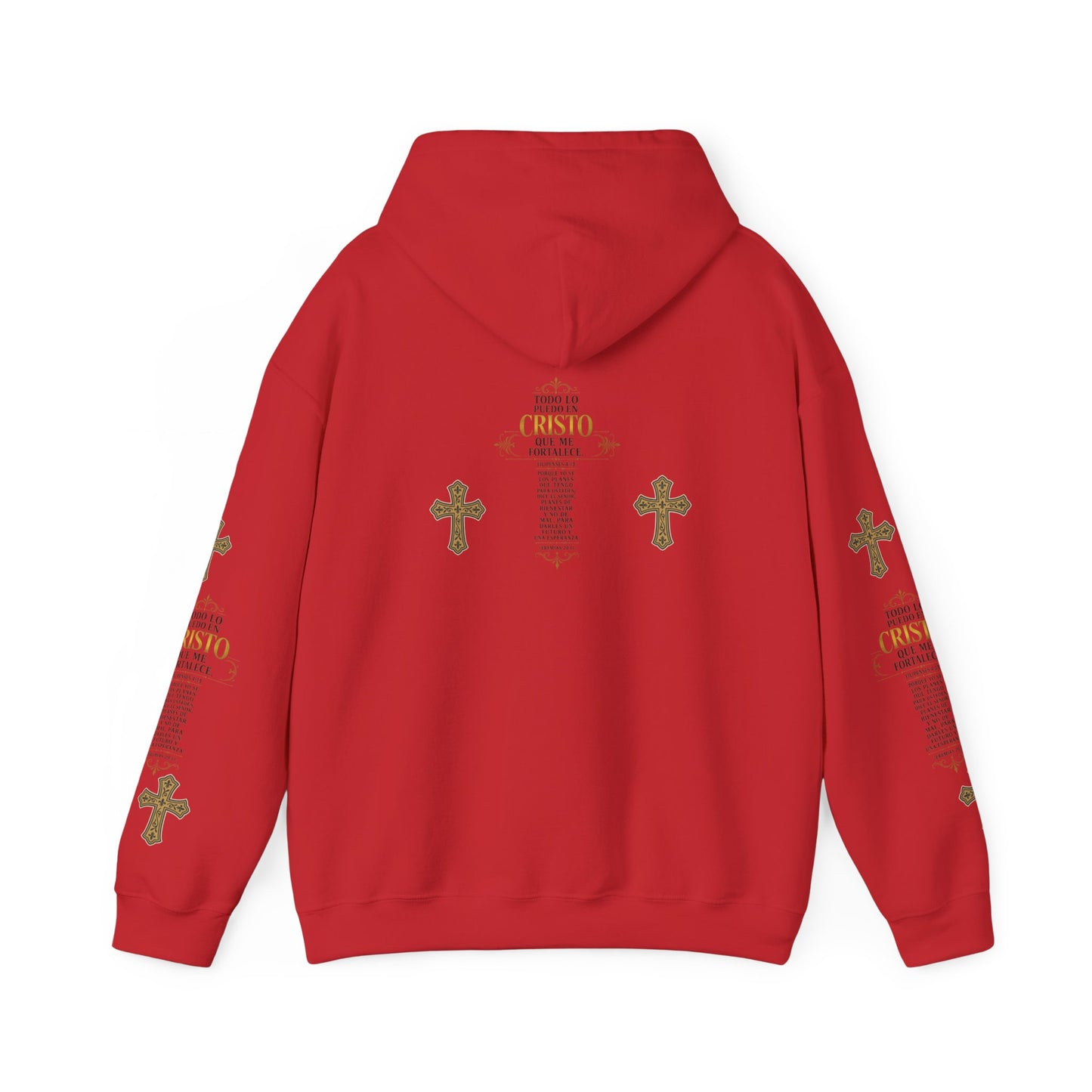 Religious Cross Graphic Hoodie — Inspirational Scripture Print