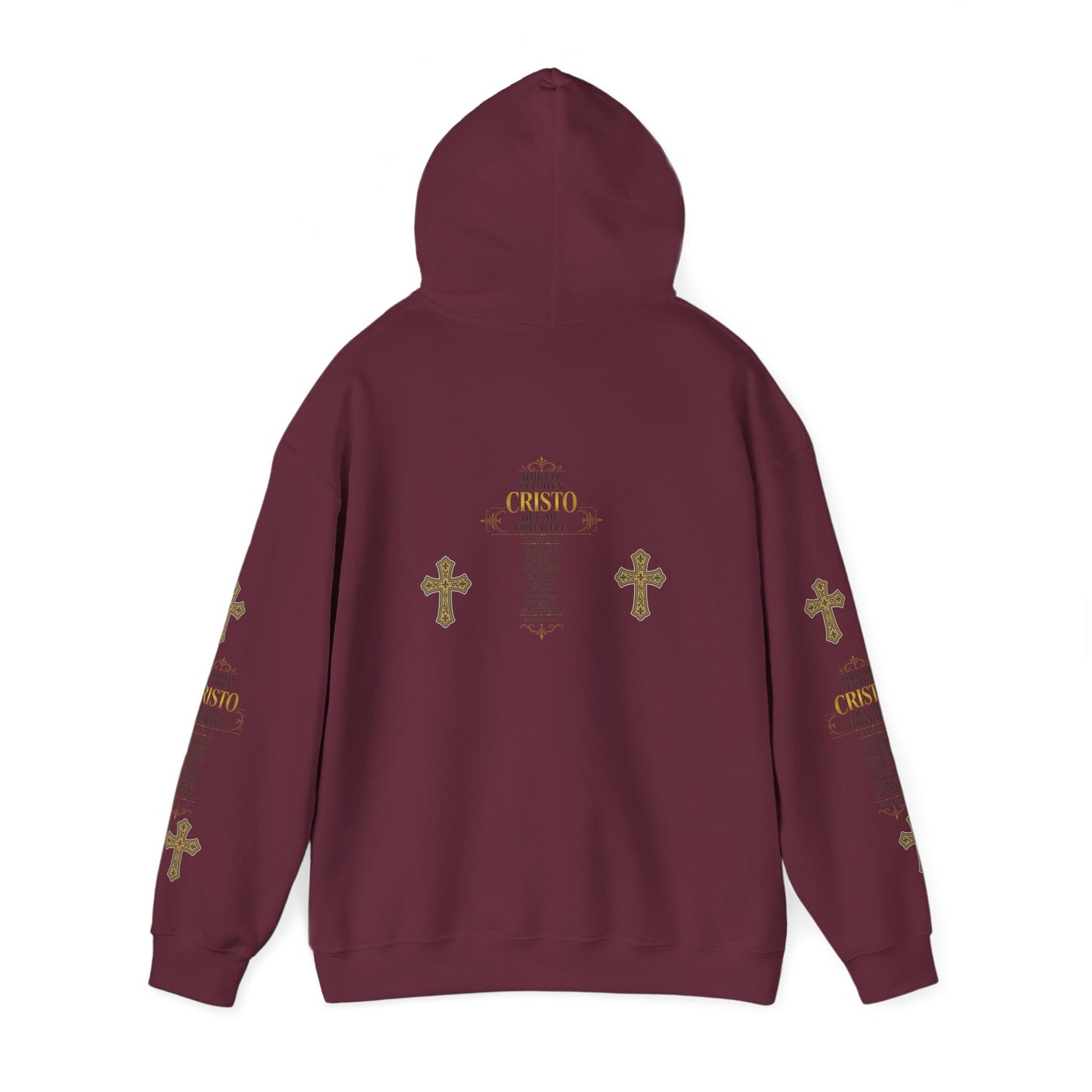 Religious Cross Graphic Hoodie — Inspirational Scripture Print